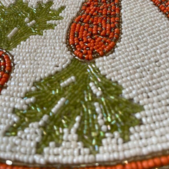 RACHEL ZOE Easter Carrot Rachel Zoe Beaded Placemat Charger 15" NEW - Picture 3 of 4